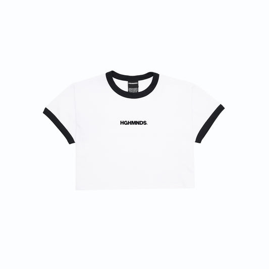 White Streak Crop Top Tee