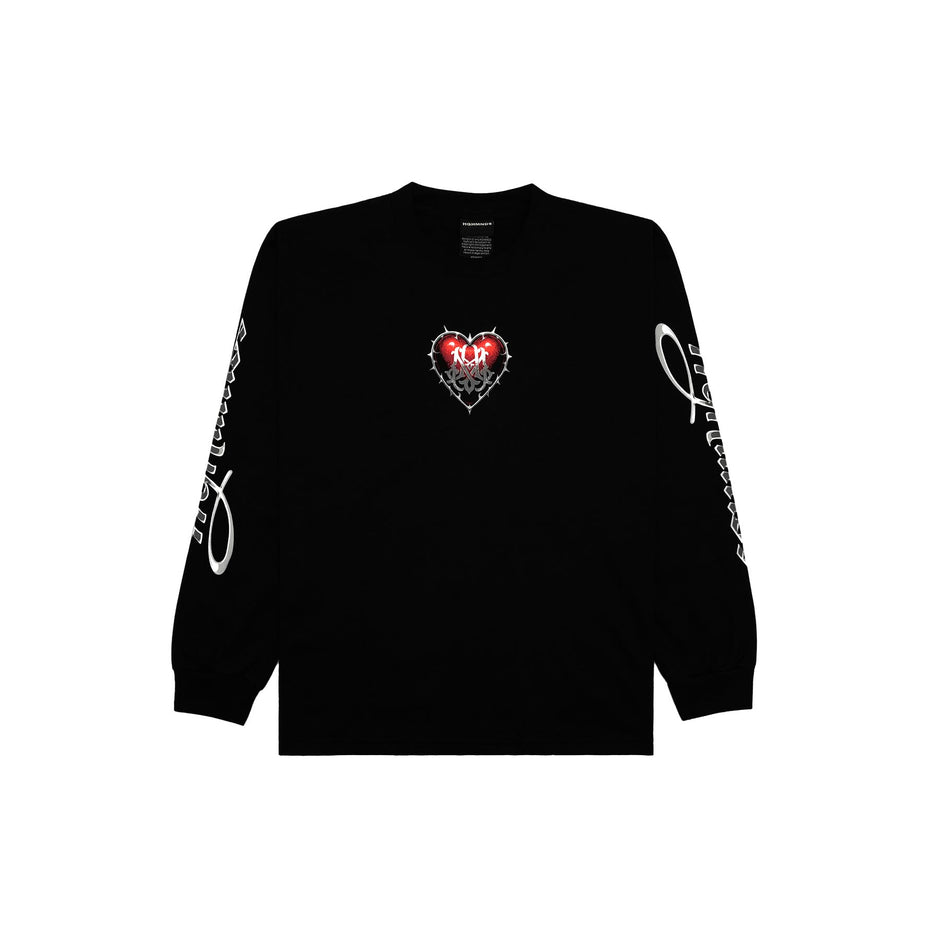 Euro~Fit  HEART & STAR Patch Long Sleeve  Designer Cotton Shirts
