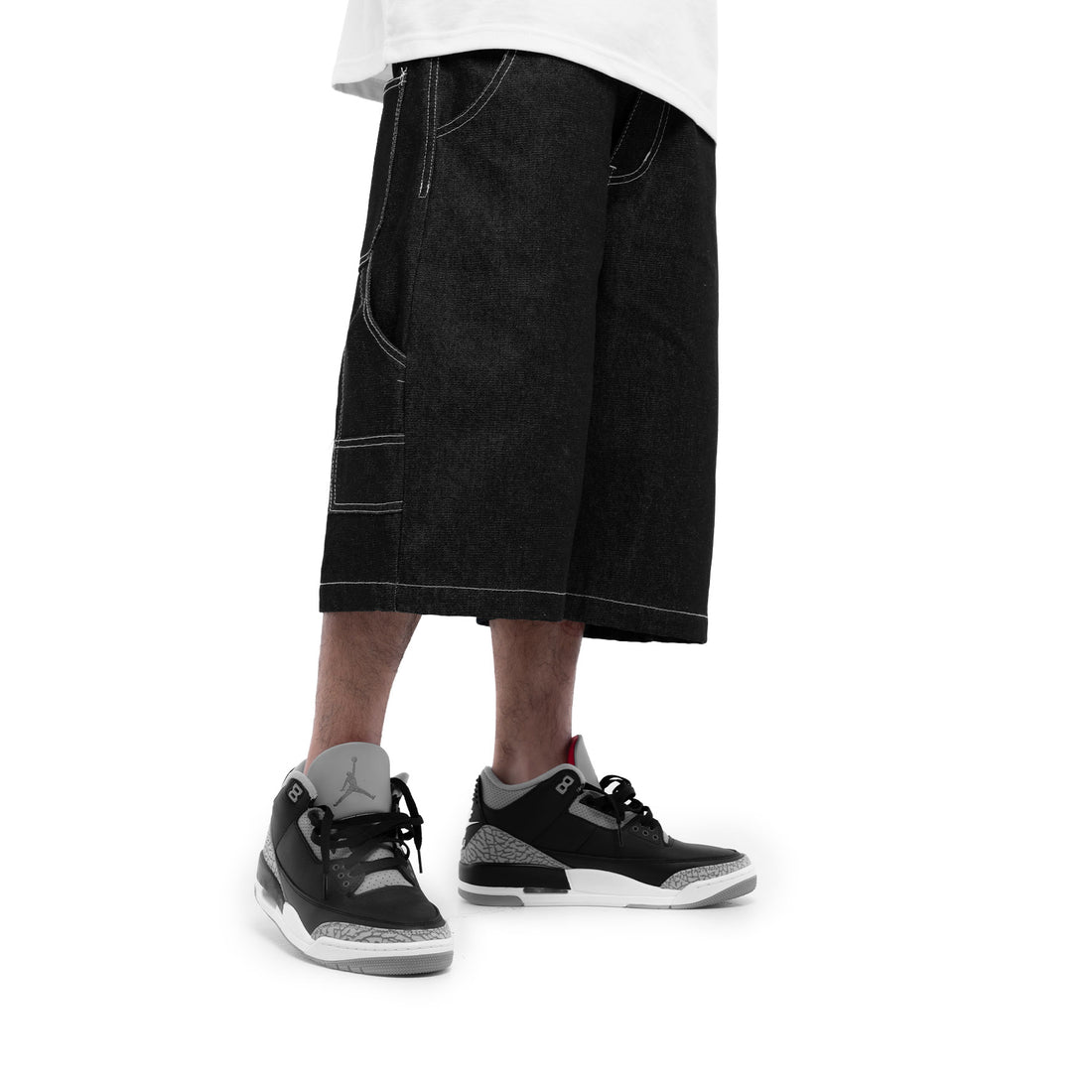 Silver Slate Denim Shorts