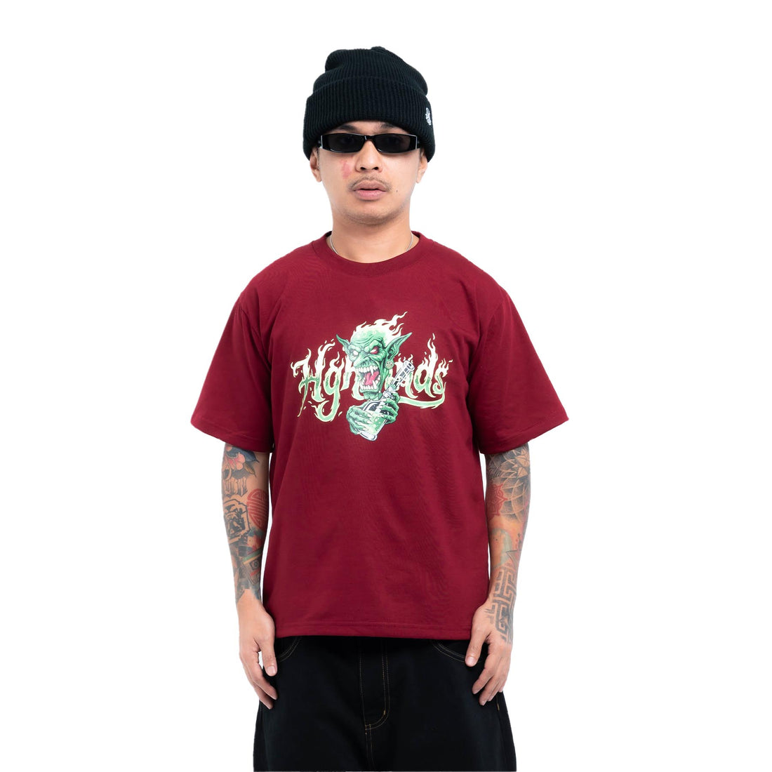 Green Beast Tee (Maroon)
